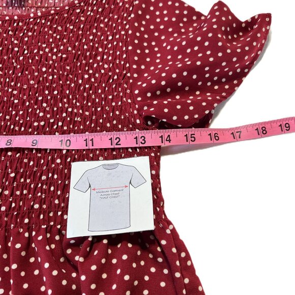 ❤️Urban Romantics Red Polka Dot Peplum Top  Size S  Feminine & Flirty - Picture 9 of 9